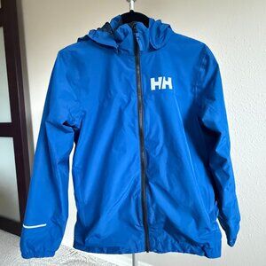 Helly Hansen Kids Waterproof Hooded Jacket – Blue – Size 164/14 (Youth XL)
